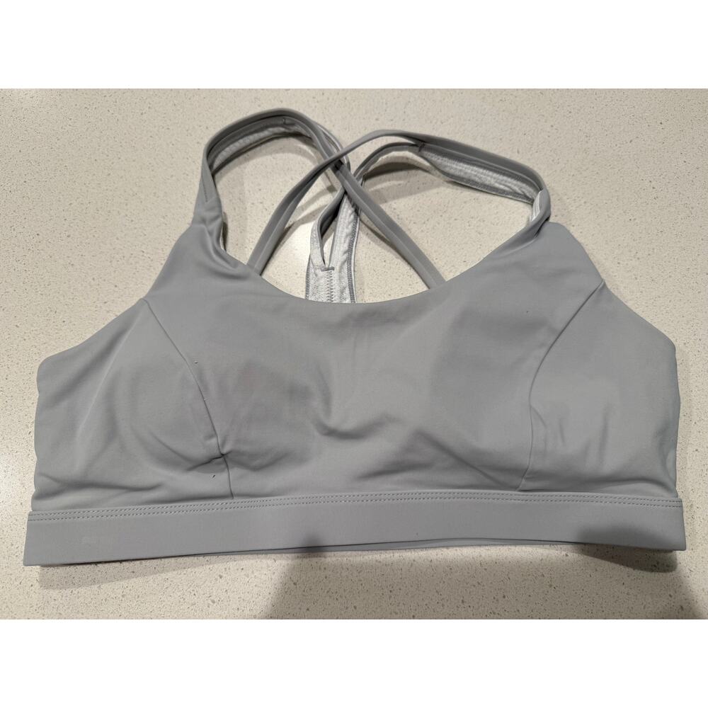 Running Girl Criss-Cross Back High Support Sport Bra Grey XL